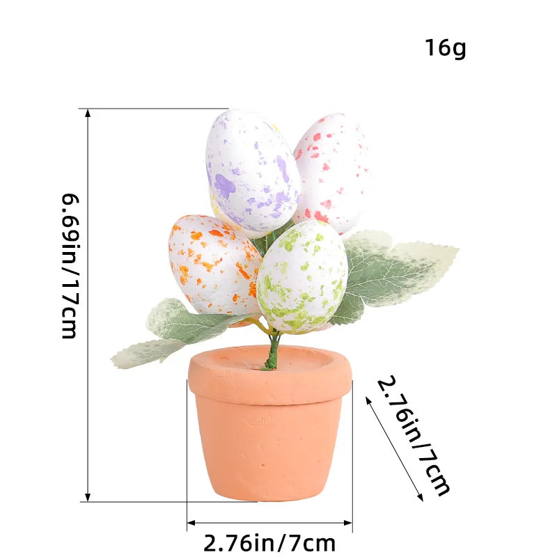 Easter Egg Potted Plant Artificial Tabletop Easter Egg Tree Decor for Easter Home Decor Centerpiece Flower Arrangement