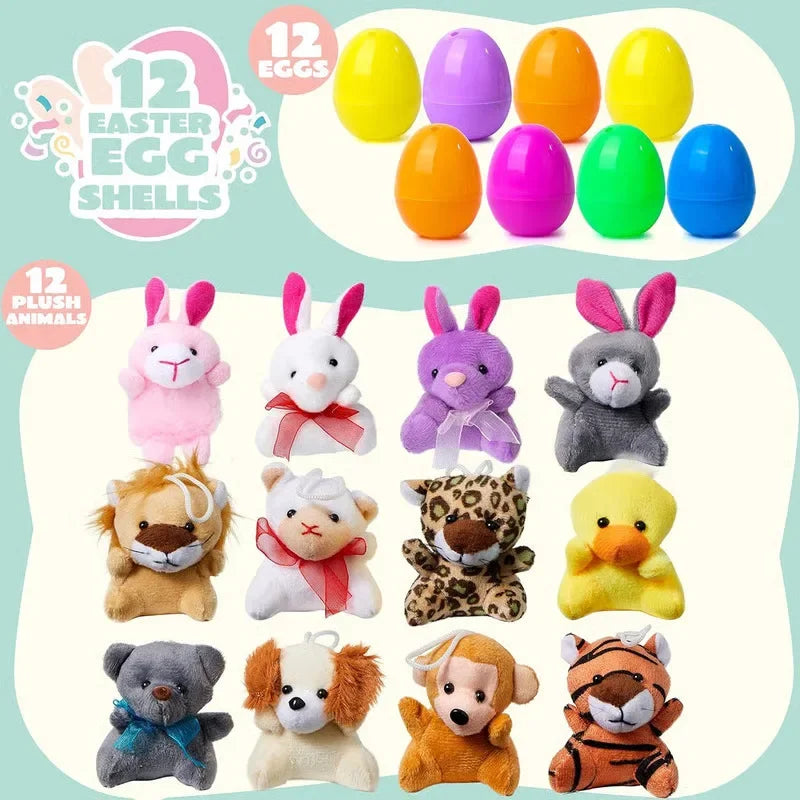 12/24/36pcs Easter Fillable Eggs Colorful Plastic Eggshell Creative Easter Gift Box Children's Toys Wedding Birthday Party Decor