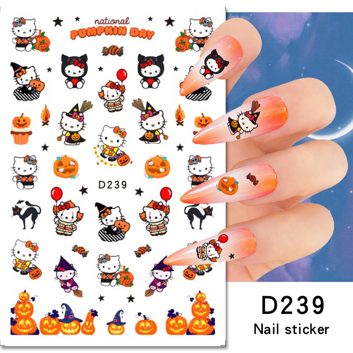 1PCS Cartoon Cute Melody Kuromi 3D Nail Stickers Press on Nails Sanrio Nail Art Decoration New Anime Nail Art Decals Stickers