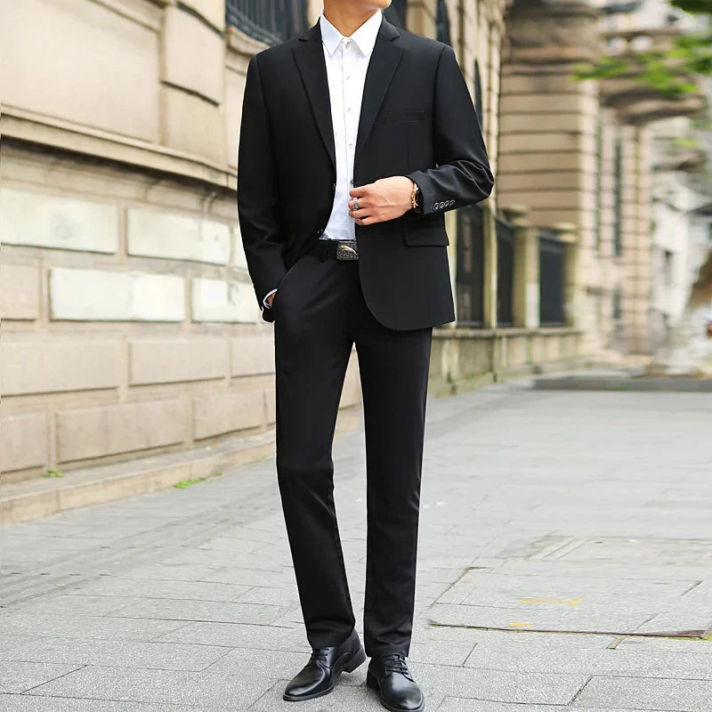 M-10XL Spring New Men's (suit + Trousers) Wedding Fashion Handsome Suit Business Cargo Suit Two Sets Plus Two Sets of Fat Size