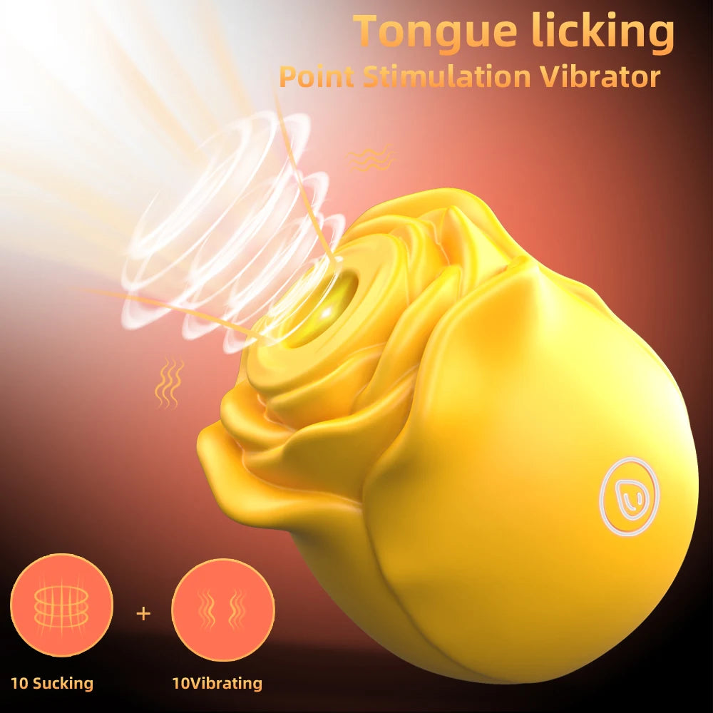 1PC Rose Flower 2 In 1 Vibrator Sucking Beating Nipple Clitoral Stimulator Powerful G-spot Vaginal Vibrator Sex Toys for Women