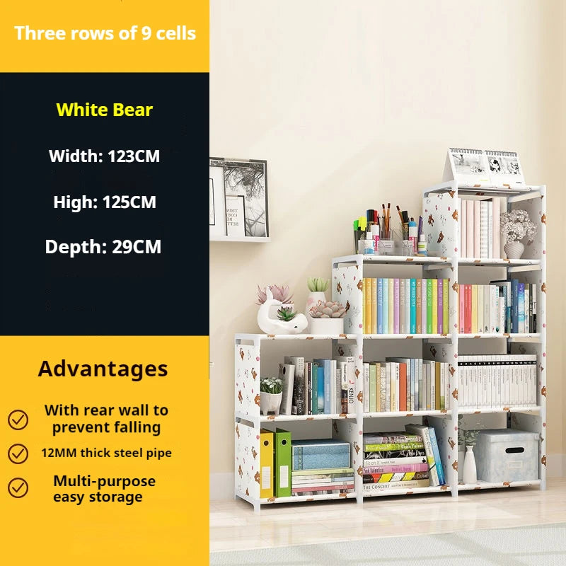 Simple Bookshelf Multi-layer Easy Assembly Bookcase Book Display Rack Easy Assembly Book Holder Book Organizer Debris Rack Shelf