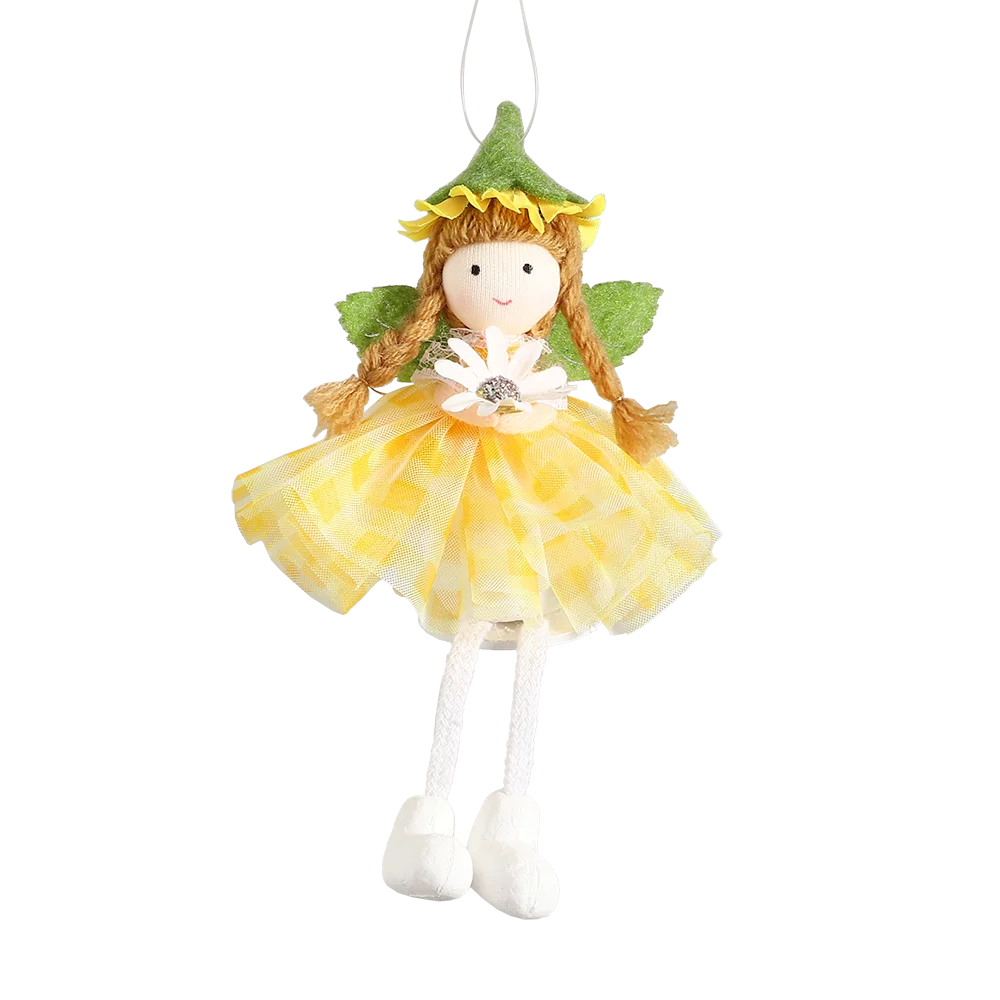 24cm Easter Flower Bunny Ornaments Pink Yellow Gauze Skirt Bunny Easter Party Decor Supplies Home Desktop Decorations Kids Gifts