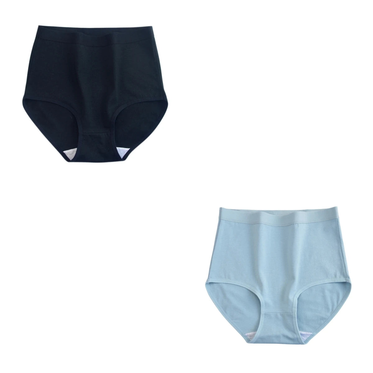 2Pcs/Set Cotton Panties Women Seamless Underwear High Rise Panties Solid Color Female Underpants Sexy Lingerie M-XXXL Comfort