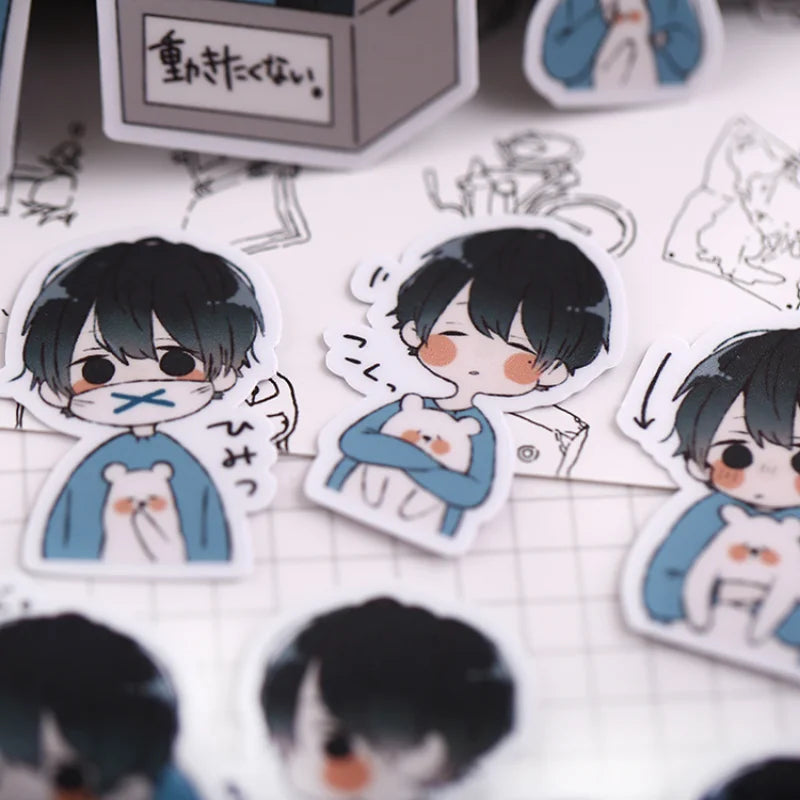 32pcs Cute Boy Stickers For Car Styling Waterproof Bike Motorcycle Phone Book Travel Luggage Toy Funny Sticker Bomb Decals