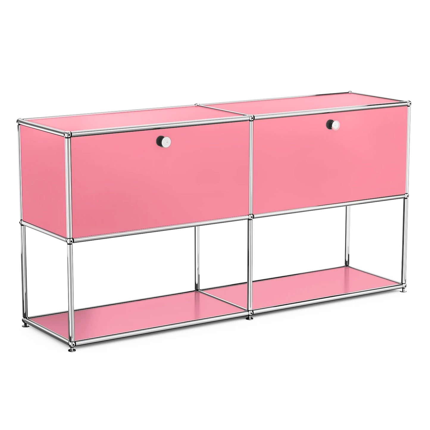 USM Haller Storage Cabinet Sideboard Haller Living Room Bedroom Stainless Steel Metal Board Modular Storage Shelf-No Keys