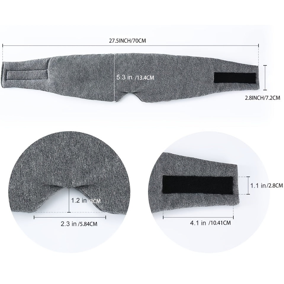 1pc Luxury Oversized Cotton Eye Mask - Adjustable Comfort, Total Darkness Sleep Blindfold with Nose Pad - Soft, Reusable & Ideal for Uninterrupted Rest