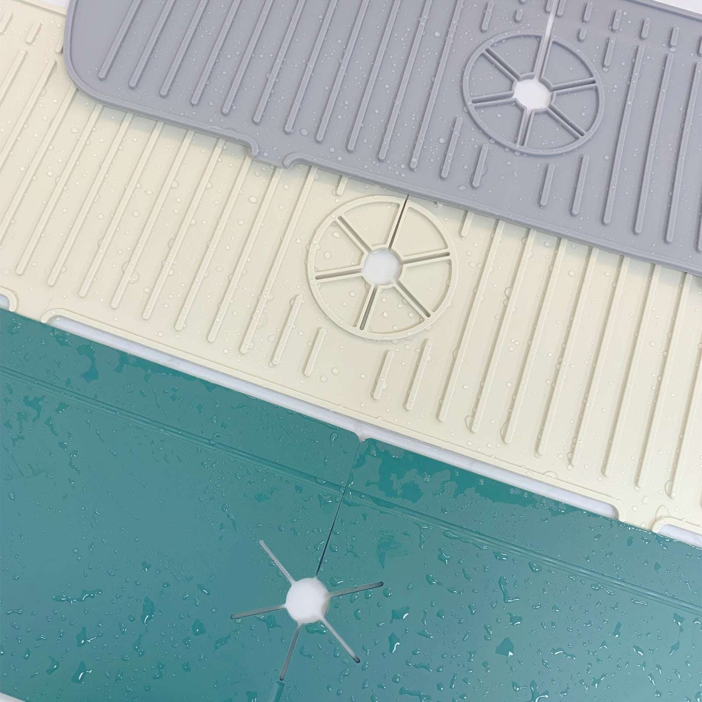 1pc Silicone Splash Guard - Sink Faucet Mat for Protecting Countertop and Dishes with Dish Drying Function