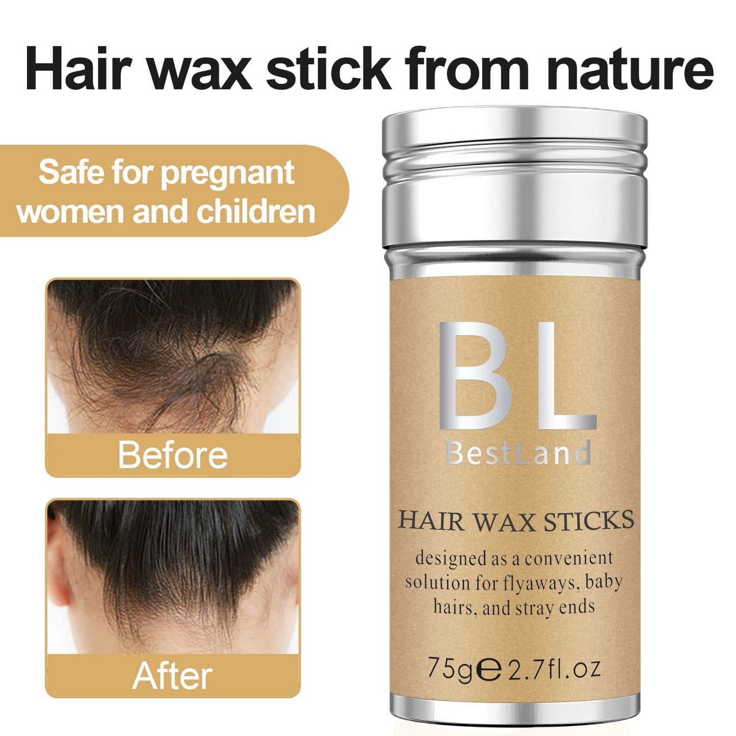 Hair Wax Stick, Flyaways Hair Stick Styling Wax For Hair Edge Control, Non-greasy Styling Wax Stick