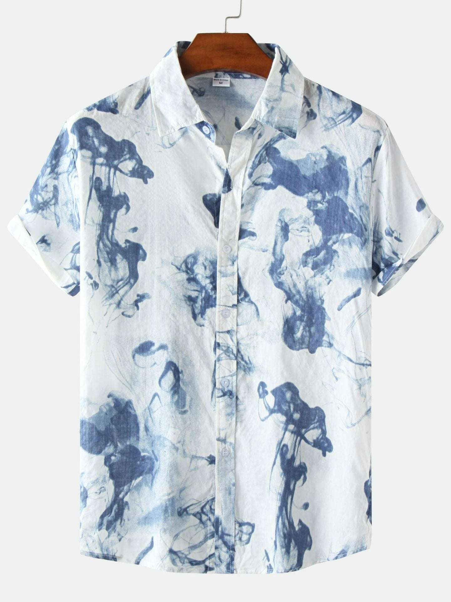 2022 New Arrival: Mens Fashionable Printed Short Sleeve Casual Beach Shirt - Lightweight & Comfortable, Perfect for Summer & Christmas Gifts