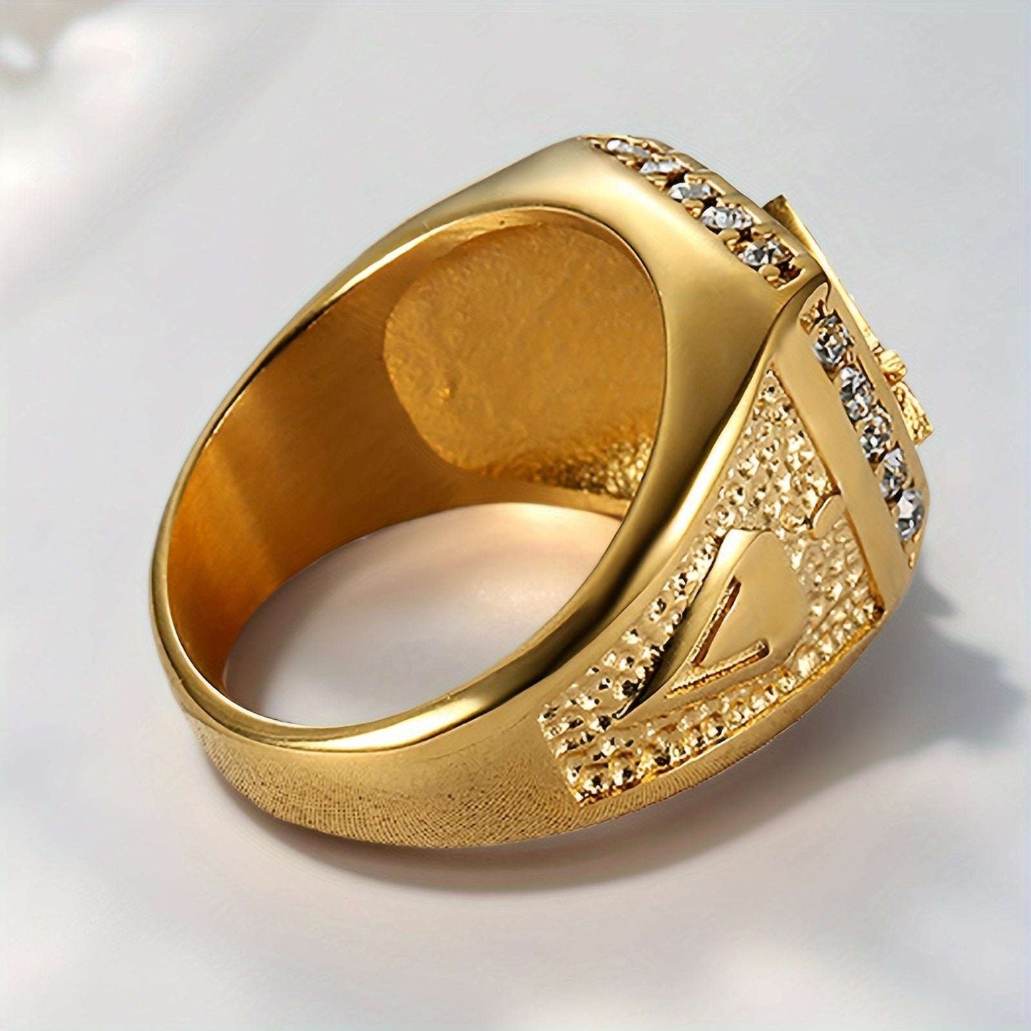 1pc Punk Vintage Men's Stainless Steel Signet Ring, Valentine's Day Gift For Men/Boyfriend/Dad