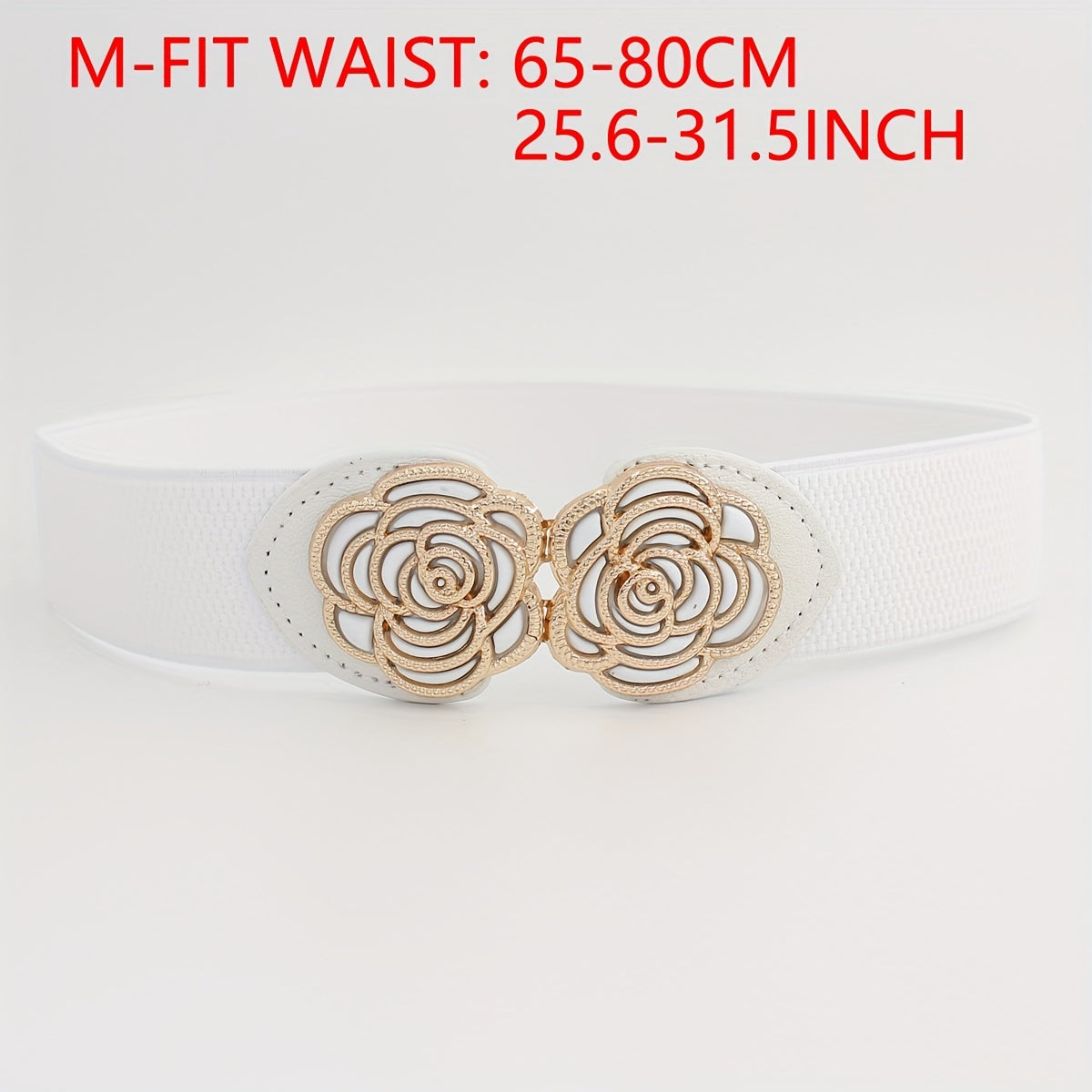 Vintage Stretch Wide Waist Belt For Women Dress Waistband Metal Leaf Buckle