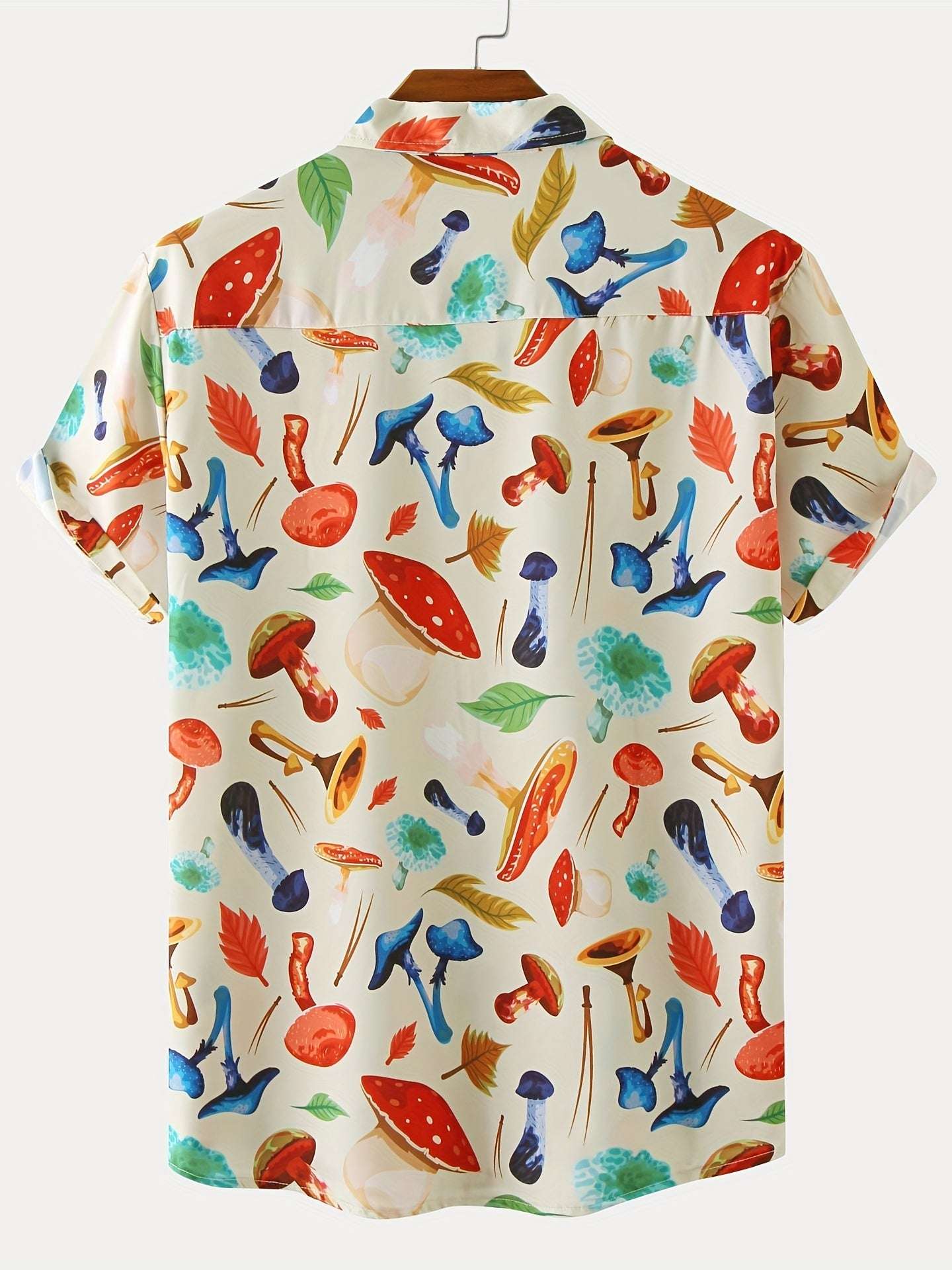 New For 2022, Men's Color Pattern Casual Short Sleeve Lapel Shirt