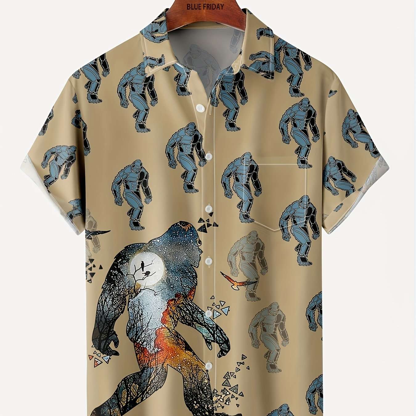 Stylish Men's Hawaiian Shirt with Vibrant Coconut Tree Print - Perfect for Beach Vacations and Summer Parties