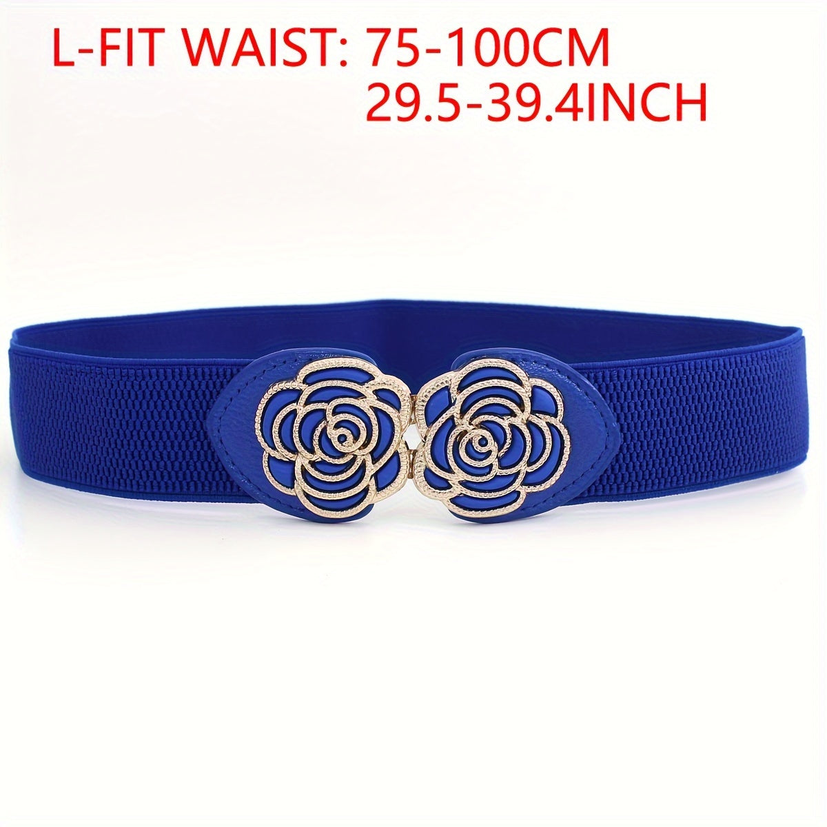 Vintage Stretch Wide Waist Belt For Women Dress Waistband Metal Leaf Buckle