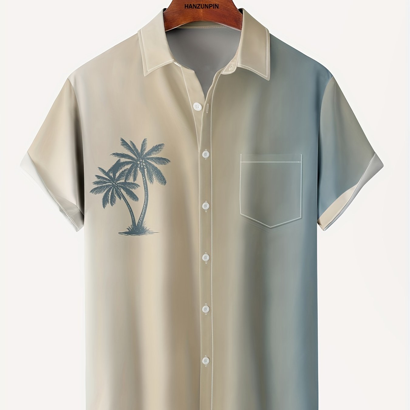 Stylish Men's Hawaiian Shirt with Vibrant Coconut Tree Print - Perfect for Beach Vacations and Summer Parties