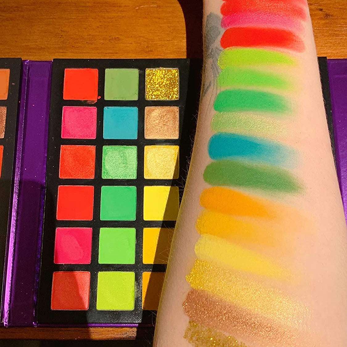 72 Color Eyeshadow Palette Pigment Board Shimmer Glitter Matte Finish, Rainbow Color, Nude Makeup All In One Makeup Palette For Music Festival
