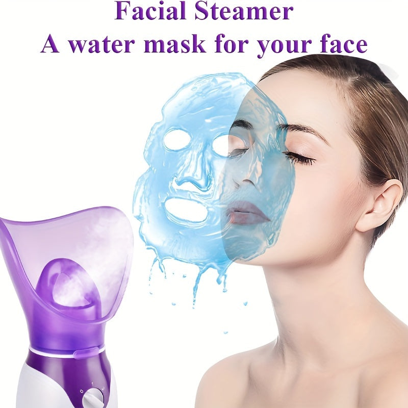 1pc Facial Steamer with Face Cover and Measure Cup, US Plug, Facial Skin Humidifier