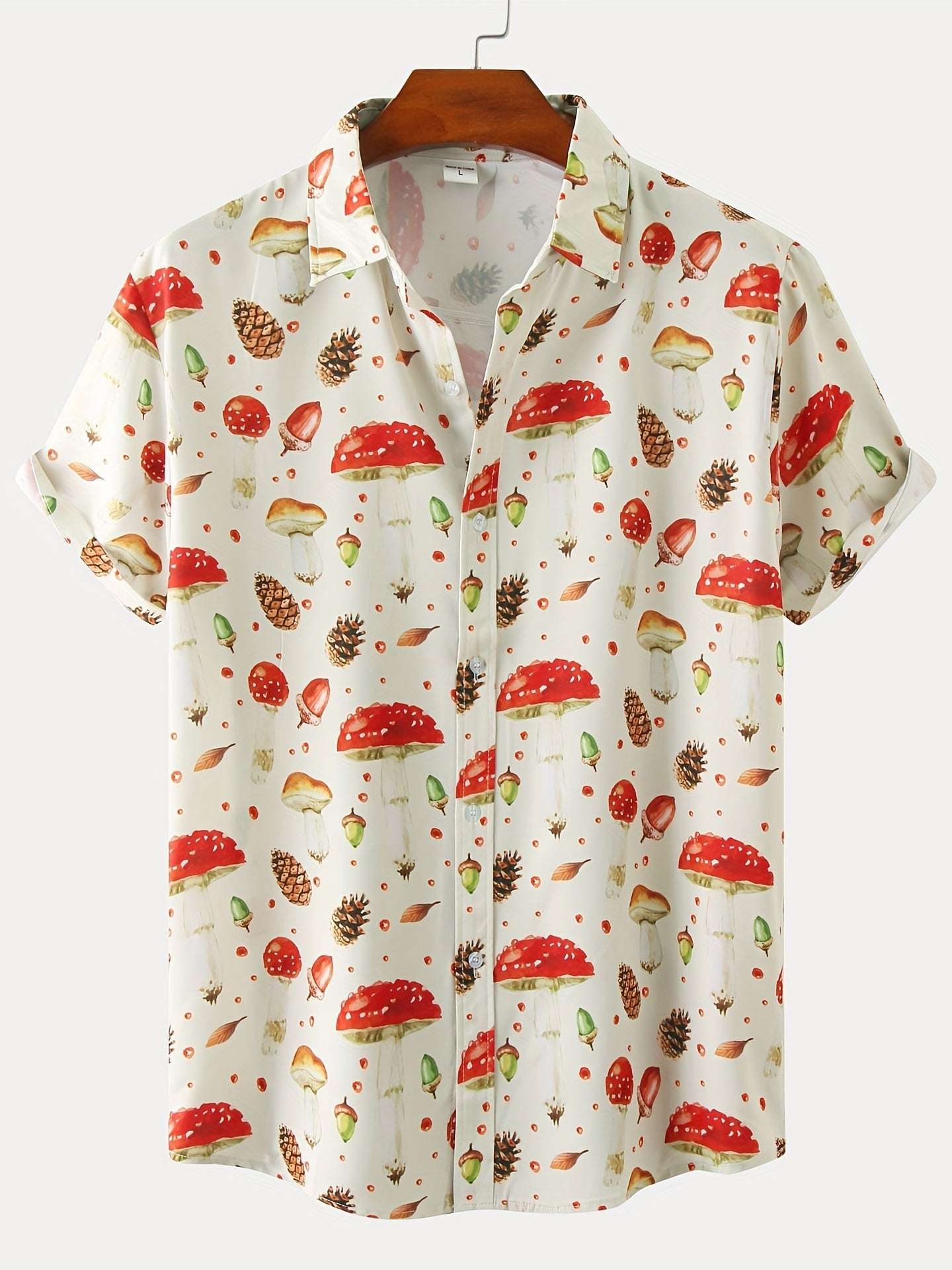 New For 2022, Men's Color Pattern Casual Short Sleeve Lapel Shirt