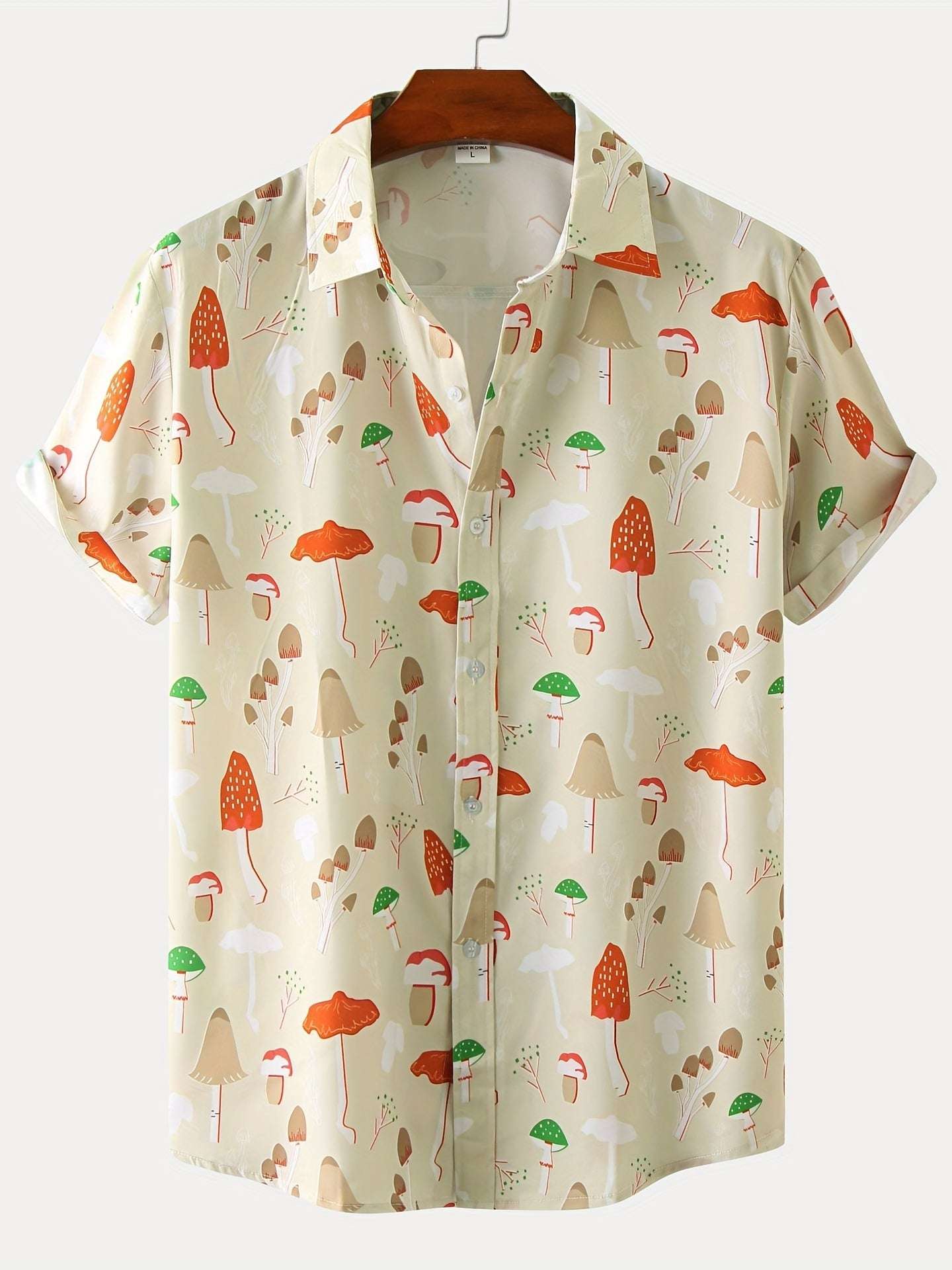 New For 2022, Men's Color Pattern Casual Short Sleeve Lapel Shirt