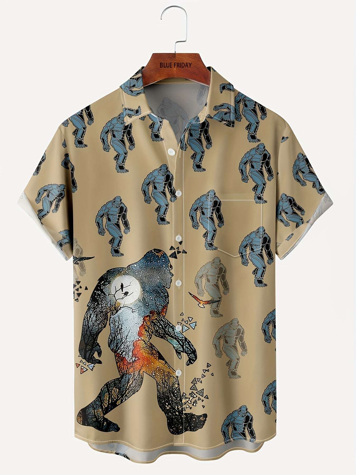 Stylish Men's Hawaiian Shirt with Vibrant Coconut Tree Print - Perfect for Beach Vacations and Summer Parties