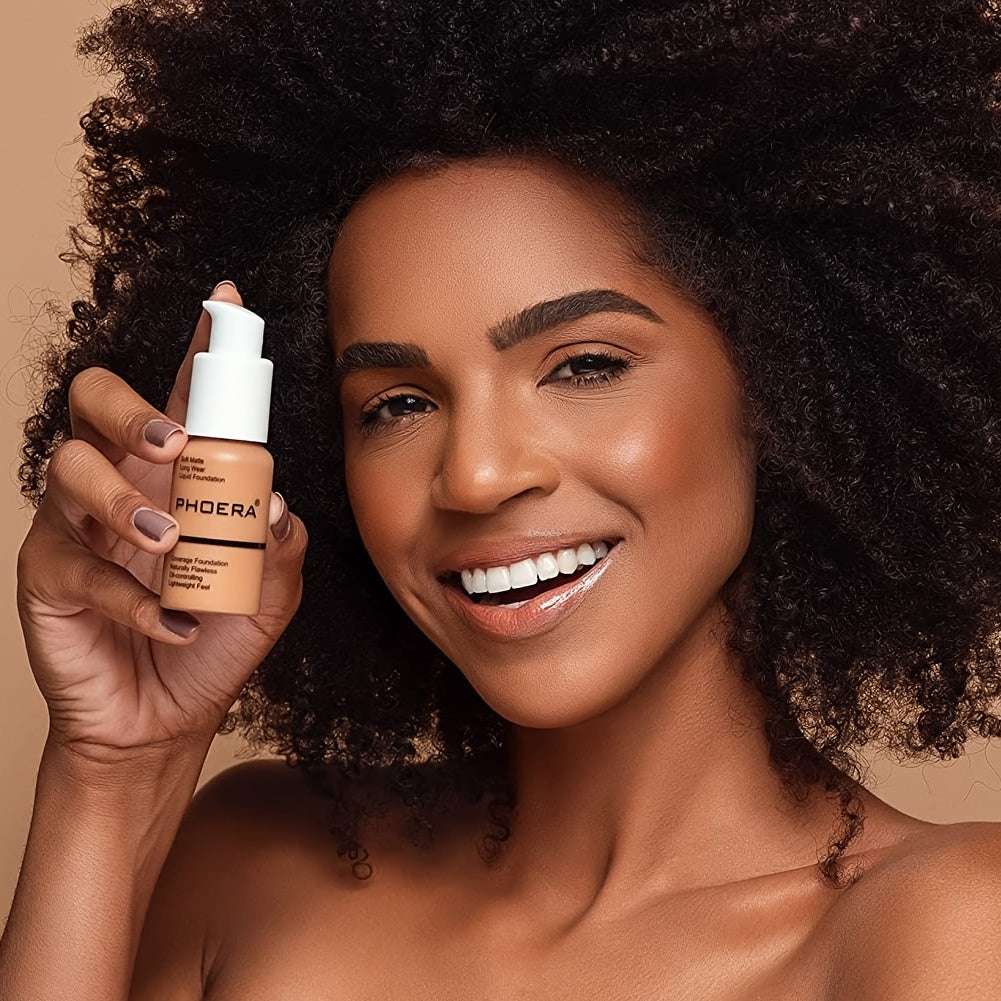 Radiant Glow Soft Matte Liquid Foundation - High Coverage, Flawless Finish, Long-lasting Highlighting Matte Effect