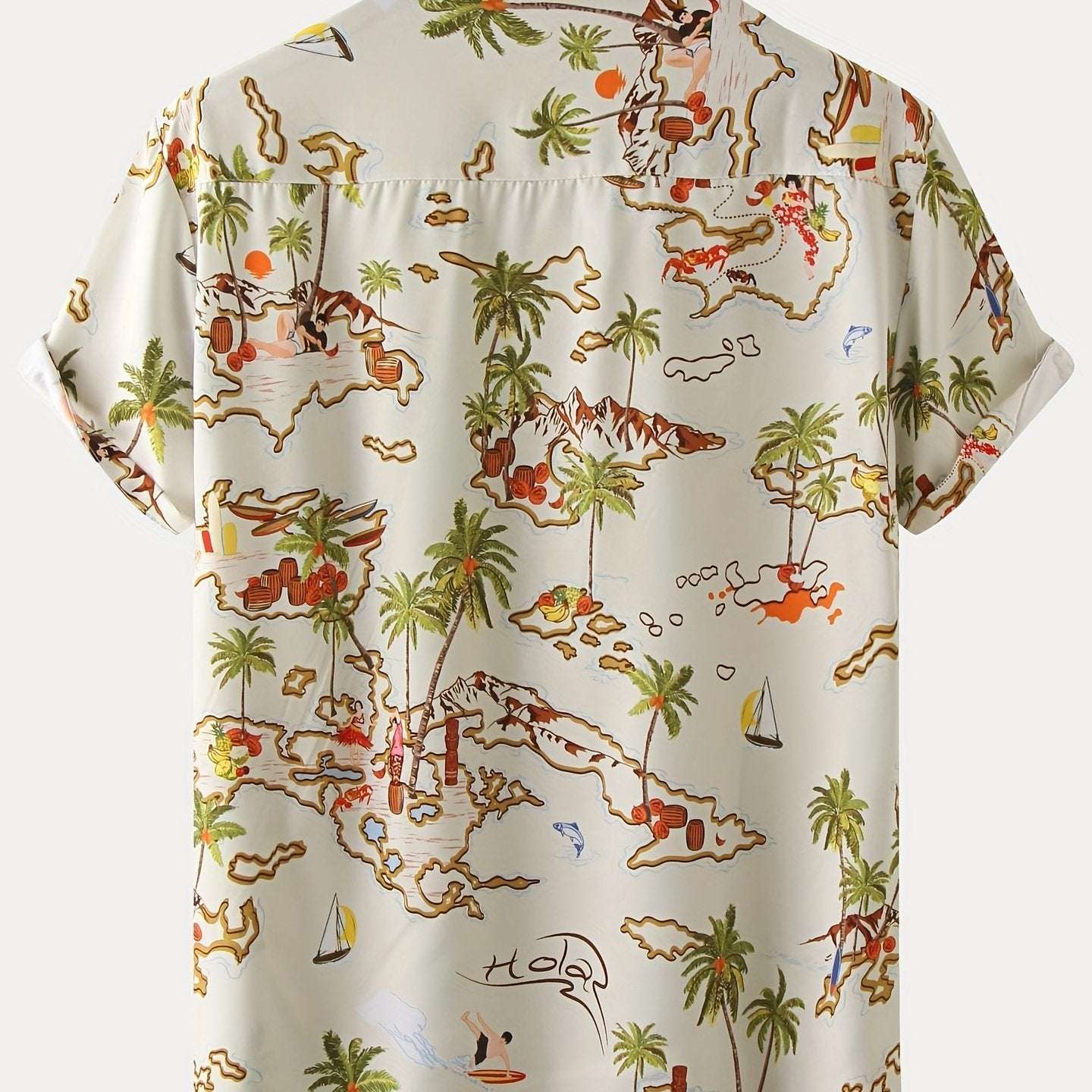New For 2022, Men's Color Pattern Casual Short Sleeve Lapel Shirt