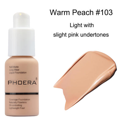 Radiant Glow Soft Matte Liquid Foundation - High Coverage, Flawless Finish, Long-lasting Highlighting Matte Effect