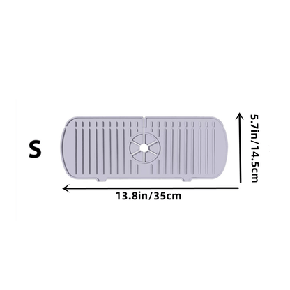 1pc Silicone Splash Guard - Sink Faucet Mat for Protecting Countertop and Dishes with Dish Drying Function