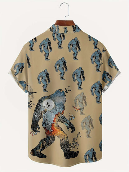 Stylish Men's Hawaiian Shirt with Vibrant Coconut Tree Print - Perfect for Beach Vacations and Summer Parties