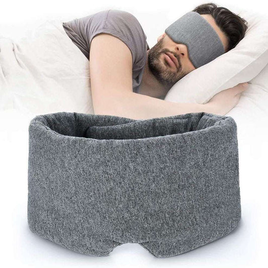 1pc Luxury Oversized Cotton Eye Mask - Adjustable Comfort, Total Darkness Sleep Blindfold with Nose Pad - Soft, Reusable & Ideal for Uninterrupted Rest