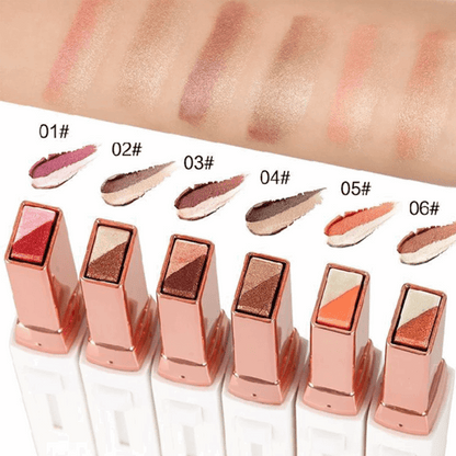 Vibrant Waterproof Gradient Glitter Eyeshadow Stick - Long-Lasting, Highly Pigmented Eye Color with Plant-Derived Squalene for Smooth, Nourished Lids - Cruelty-Free, Gentle Makeup for Sensitive Eyes