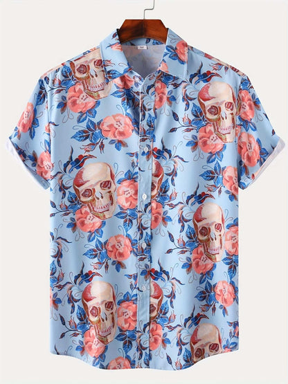Autumn Breeze Short Sleeve Shirt - Vibrant Autumn-Inspired Print Design for Men, Perfect for Casual Wear - Latest 2022 Fashion Trend, Unique Halloween-Themed Design