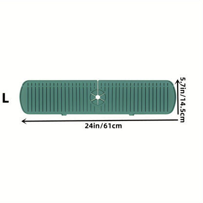 1pc Silicone Splash Guard - Sink Faucet Mat for Protecting Countertop and Dishes with Dish Drying Function