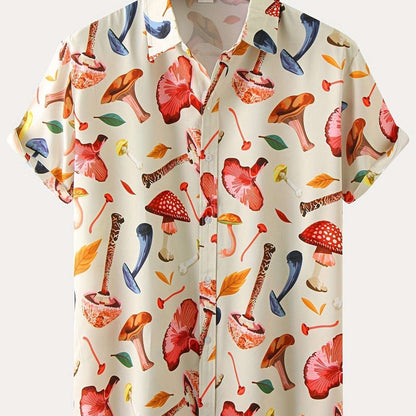 New For 2022, Men's Color Pattern Casual Short Sleeve Lapel Shirt