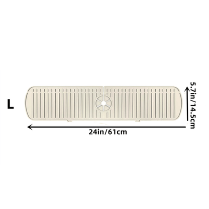 1pc Silicone Splash Guard - Sink Faucet Mat for Protecting Countertop and Dishes with Dish Drying Function