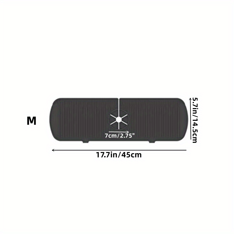 1pc Silicone Splash Guard - Sink Faucet Mat for Protecting Countertop and Dishes with Dish Drying Function