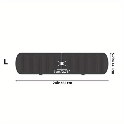 1pc Silicone Splash Guard - Sink Faucet Mat for Protecting Countertop and Dishes with Dish Drying Function