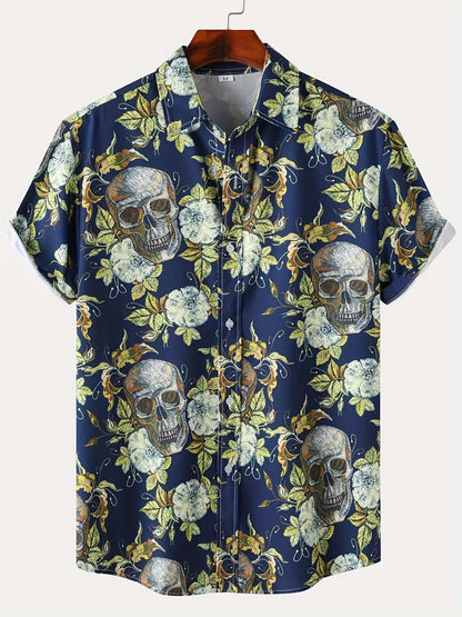 Autumn Breeze Short Sleeve Shirt - Vibrant Autumn-Inspired Print Design for Men, Perfect for Casual Wear - Latest 2022 Fashion Trend, Unique Halloween-Themed Design