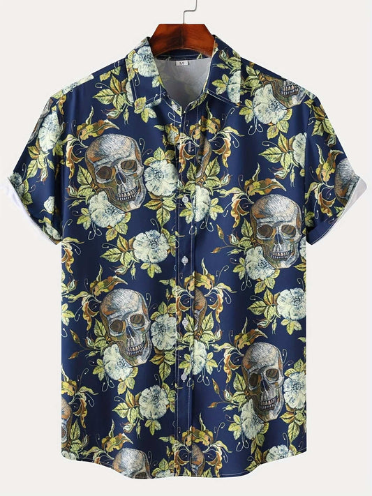 Autumn Breeze Short Sleeve Shirt - Vibrant Autumn-Inspired Print Design for Men, Perfect for Casual Wear - Latest 2022 Fashion Trend, Unique Halloween-Themed Design