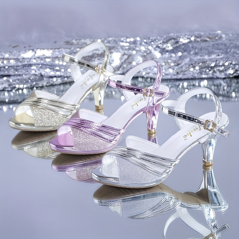 [Summer High Heels] Stylish And Comfortable British Peep-Toe Buckle High Heels | 2022 Summer New Style Fashion for Women