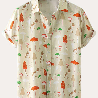 New For 2022, Men's Color Pattern Casual Short Sleeve Lapel Shirt