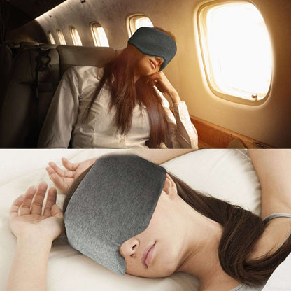 1pc Luxury Oversized Cotton Eye Mask - Adjustable Comfort, Total Darkness Sleep Blindfold with Nose Pad - Soft, Reusable & Ideal for Uninterrupted Rest
