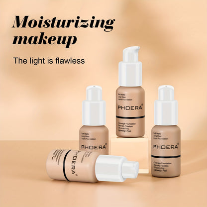 Radiant Glow Soft Matte Liquid Foundation - High Coverage, Flawless Finish, Long-lasting Highlighting Matte Effect