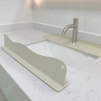 1pc Silicone Splash Guard - Sink Faucet Mat for Protecting Countertop and Dishes with Dish Drying Function