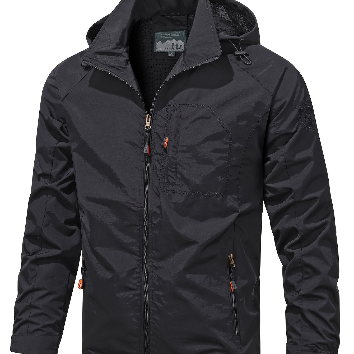 [Popular Choice] Men's Lightweight Jacket Packable Windbreaker Running Jacket Coat Stand Collar Windbreaker Bomber Jacket