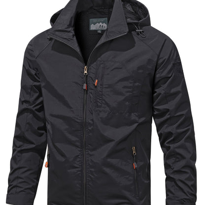 [Popular Choice] Men's Lightweight Jacket Packable Windbreaker Running Jacket Coat Stand Collar Windbreaker Bomber Jacket