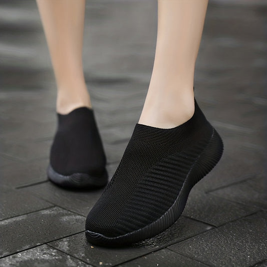 Women's Casual Sneakers, Lightweight Soft Bottom Running Shoes, Breathable Slip-on Walking Shoes plus size