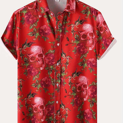Autumn Breeze Short Sleeve Shirt - Vibrant Autumn-Inspired Print Design for Men, Perfect for Casual Wear - Latest 2022 Fashion Trend, Unique Halloween-Themed Design