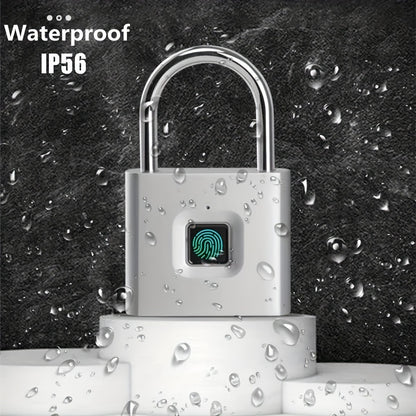 1pc Mini Smart Fingerprint Padlock, Small Portable Metal Security Antitheft Lock, Keyless USB Rechargeable Battery Suitcase Luggage Backbag Door Lock